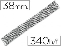 CJ25 espirales Q-Connect metálicos negros 38mm. paso 5:1